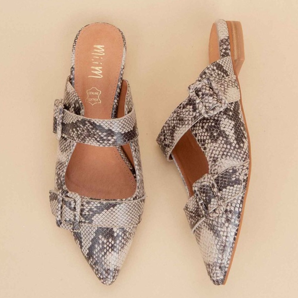 *MIIM Hannah - Pointed Toe Snakeskin Mule - Picture 2 of 4